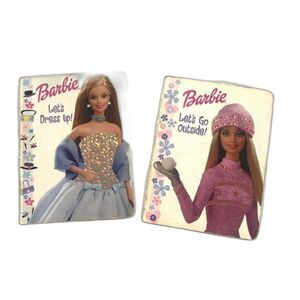 BARBIE 2 book bundle - Let's Dress Up / Let's Go Outside! 2001 Hardcover Board